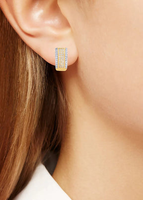 Gold Toned Stone Studded Earrings - Indian Silk House Agencies