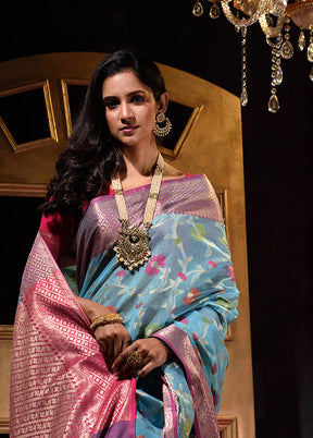 Firoza Cotton Saree With Blouse Piece - Indian Silk House Agencies
