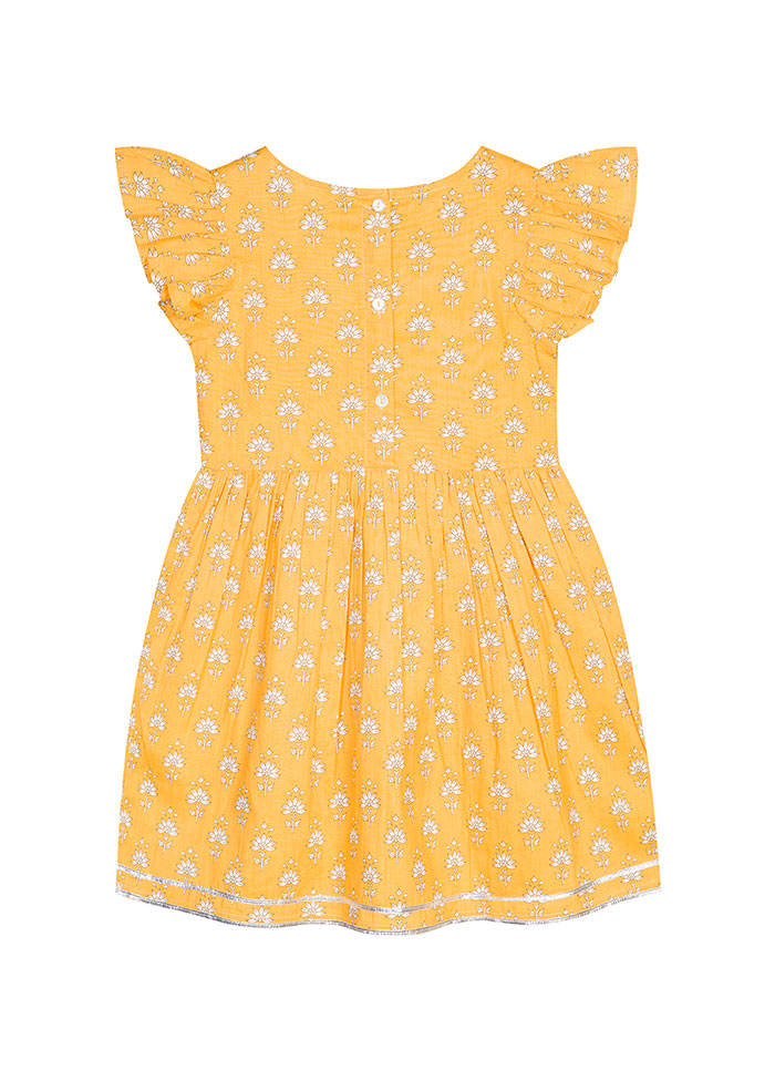 Yellow Cotton Frock - Indian Silk House Agencies