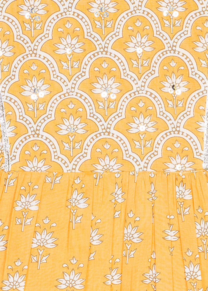 Yellow Cotton Frock - Indian Silk House Agencies