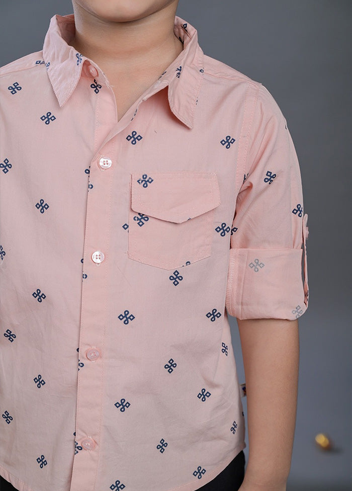 2 Pc Pink Cotton Shirt With Pant Set - Indian Silk House Agencies