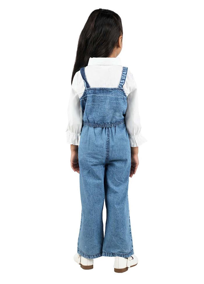 2 Pc Blue Denim Top And Trouser Set - Indian Silk House Agencies
