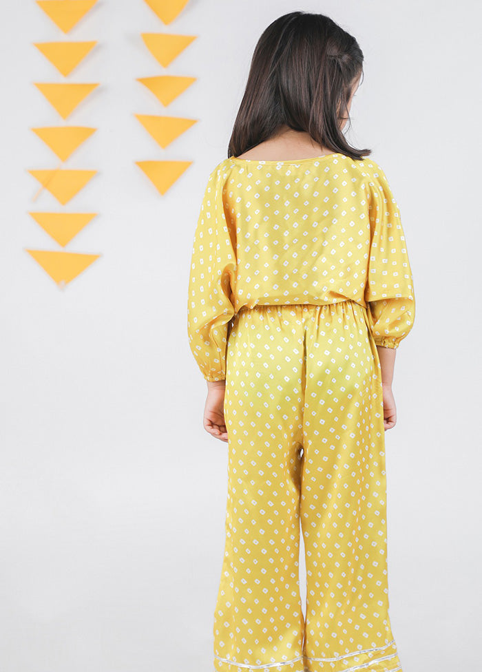 2 Pc Yellow Cotton Top And Pajama Set - Indian Silk House Agencies