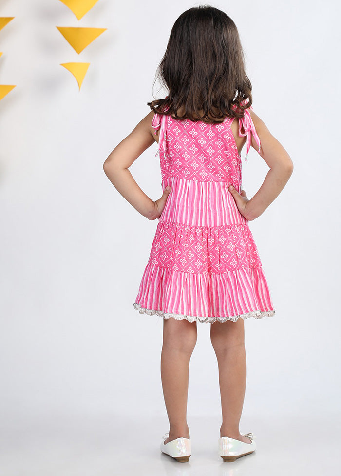 Pink Cotton Frock - Indian Silk House Agencies