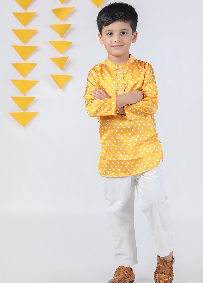 2 Pc Golden Cotton Kurta Pajama - Indian Silk House Agencies