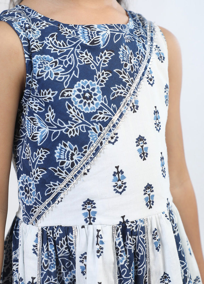 Blue Cotton Frock - Indian Silk House Agencies
