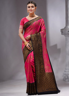 Pink Spun Silk Saree With Blouse Piece - Indian Silk House Agencies