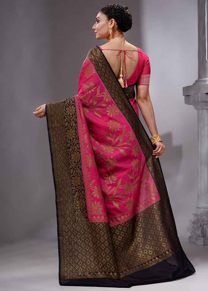 Pink Spun Silk Saree With Blouse Piece - Indian Silk House Agencies