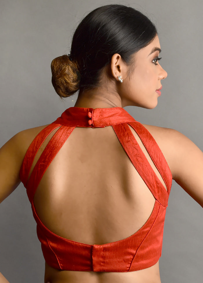 Red  Silk Designer Blouse - Indian Silk House Agencies