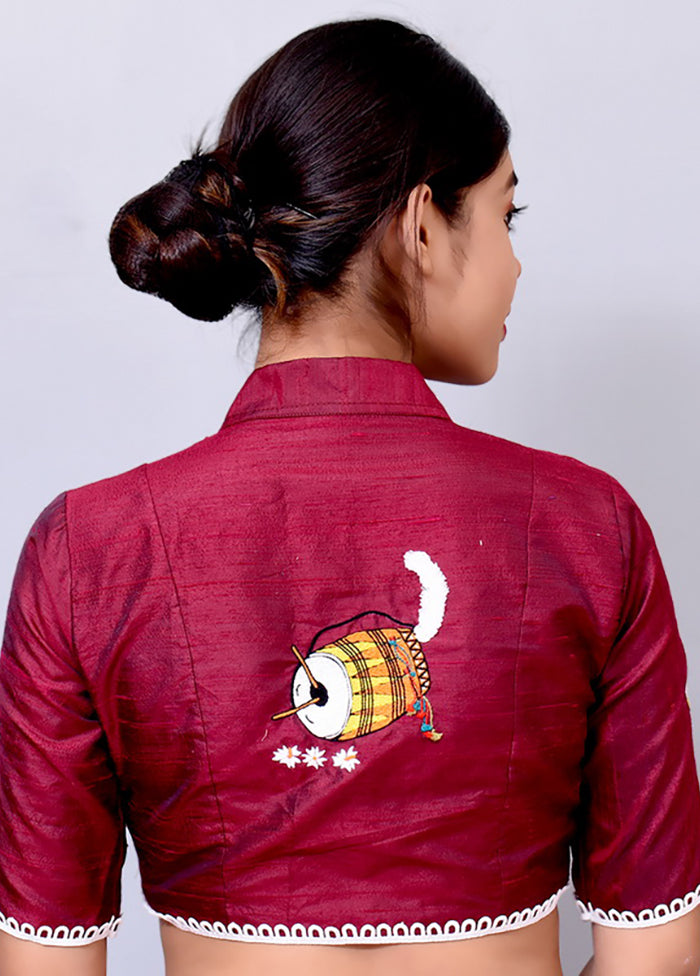 Magenta Silk Designer Blouse - Indian Silk House Agencies