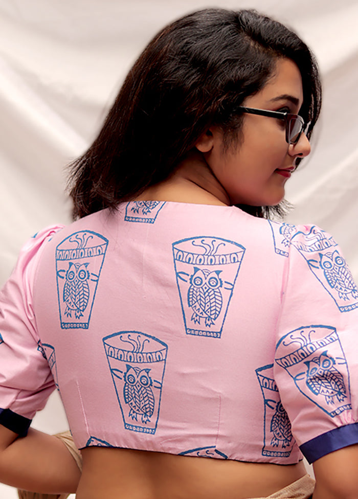 Baby Pink Cotton Silk Designer Blouse - Indian Silk House Agencies