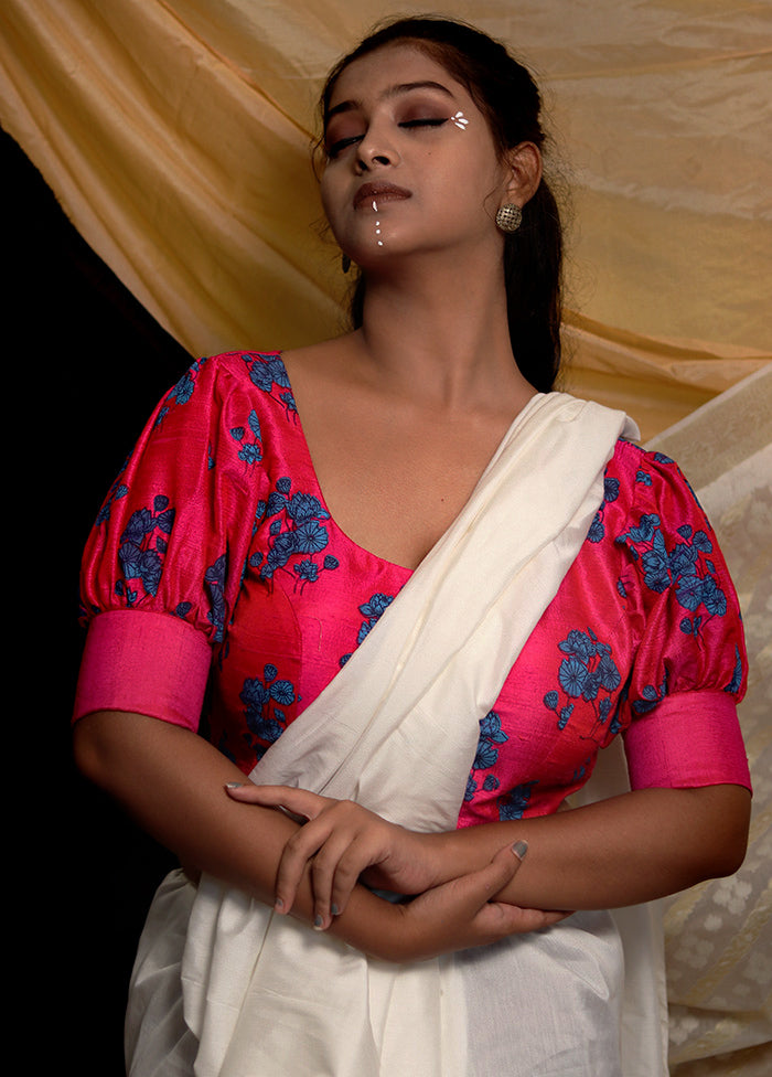 Fuchsia Pink Silk Designer Blouse - Indian Silk House Agencies