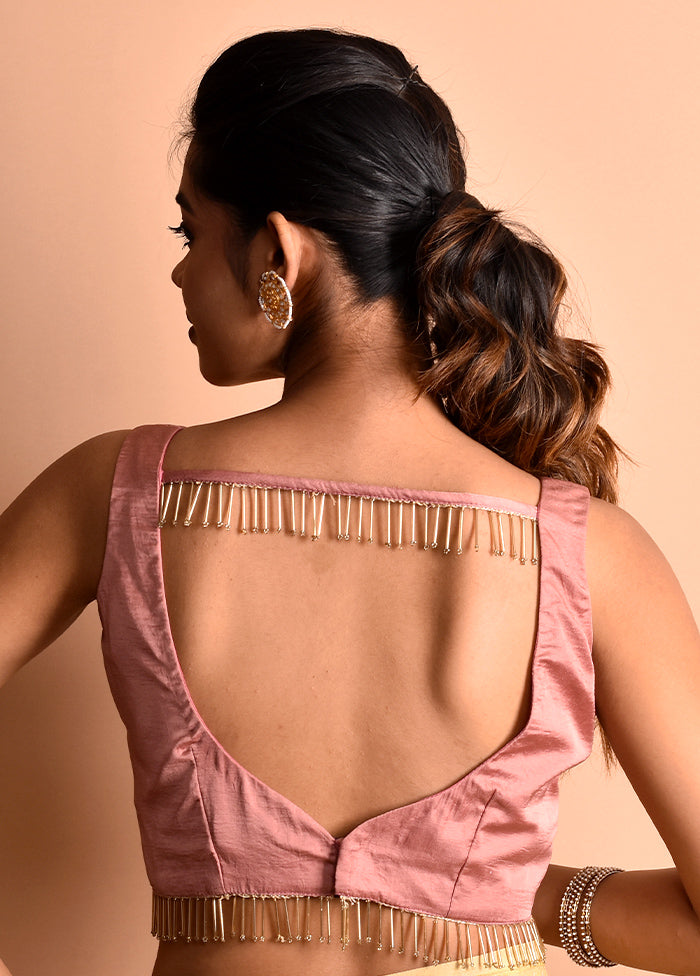 Rose Pink Pure Silk Designer Blouse - Indian Silk House Agencies