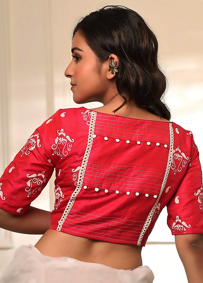 Fuchsia Silk Designer Blouse - Indian Silk House Agencies