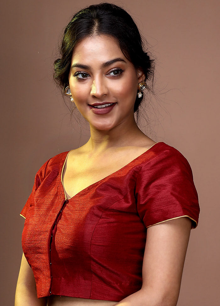 Maroon Silk Designer Blouse - Indian Silk House Agencies