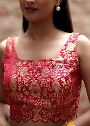 Red Brocade Designer Blouse - Indian Silk House Agencies