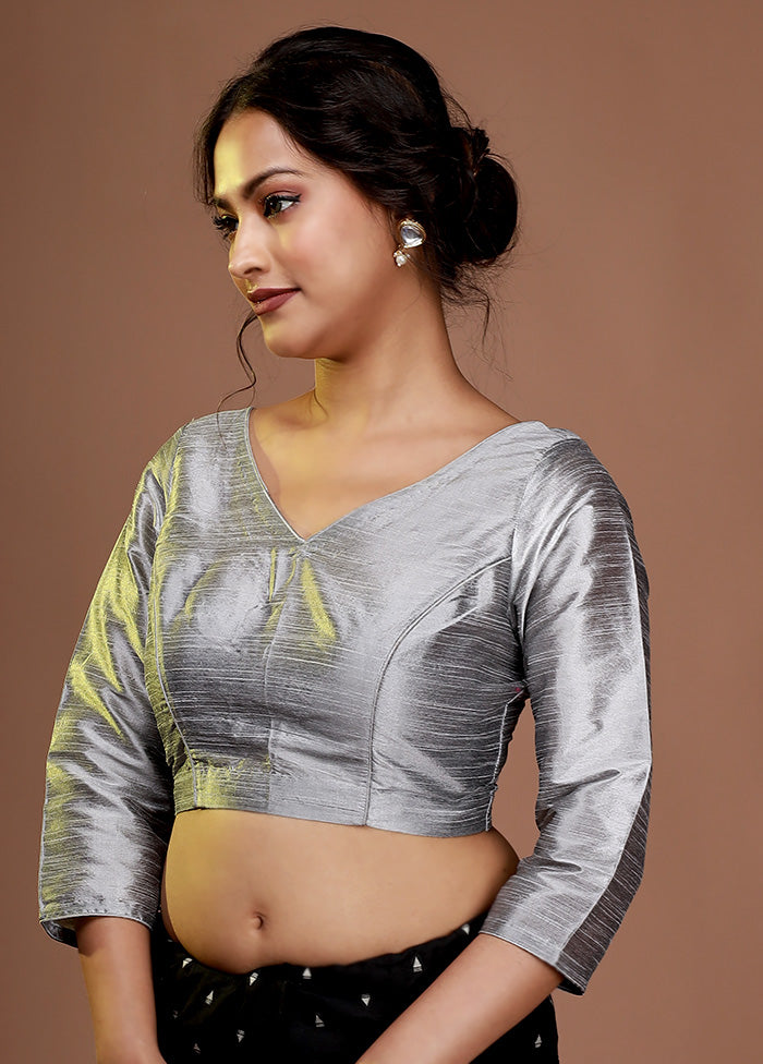 Grey Silk Designer Blouse - Indian Silk House Agencies