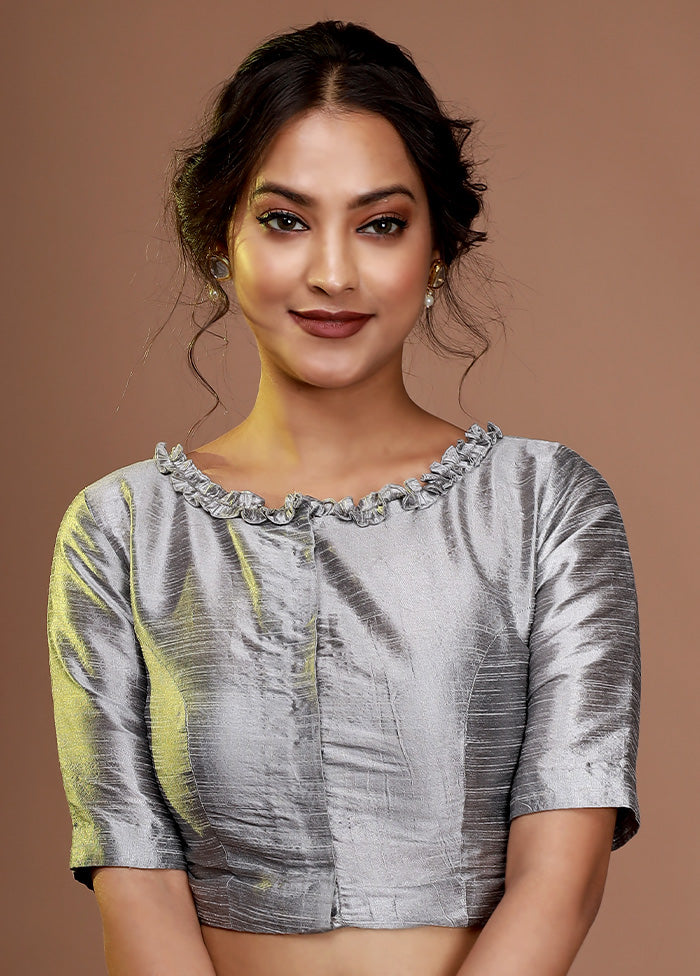 Grey Silk Designer Blouse - Indian Silk House Agencies