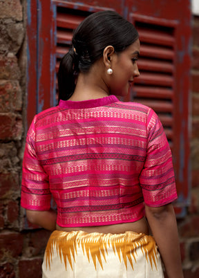 Pink Brocade Designer Blouse - Indian Silk House Agencies