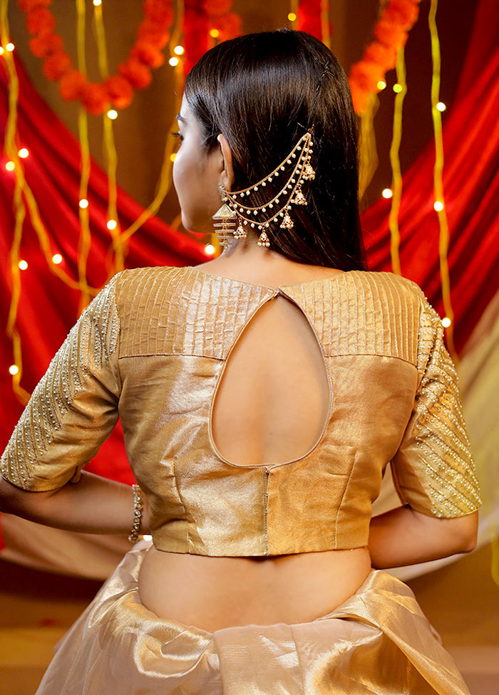 Gold Tissue Designer Blouse - Indian Silk House Agencies