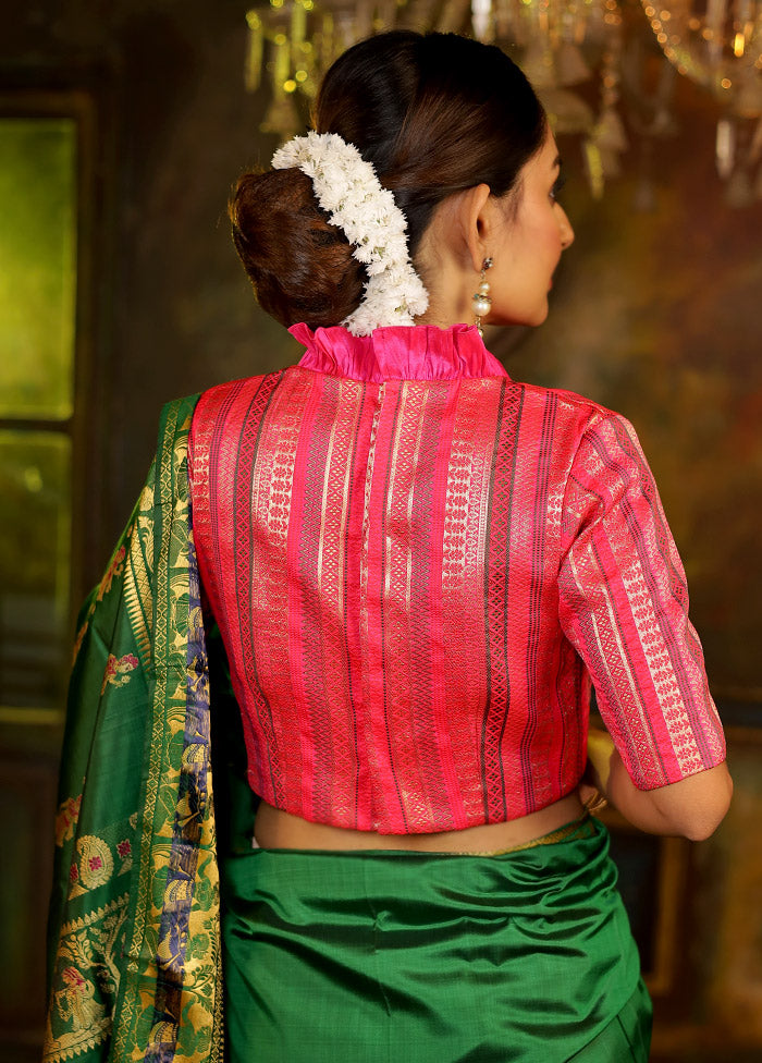 Pink Brocade Designer Blouse - Indian Silk House Agencies