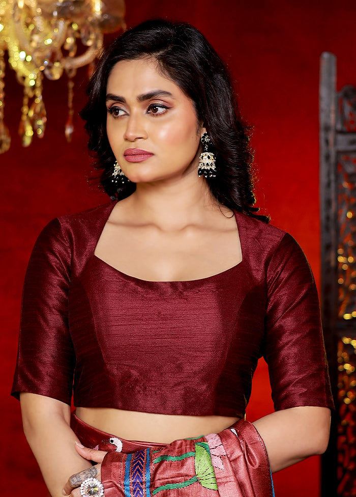 Maroon Dupion Silk Designer Blouse | Indian Silk House Agencies