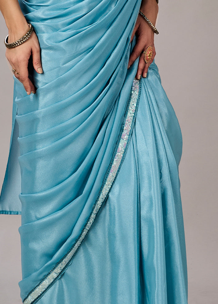 Blue Georgette Saree With Blouse Piece - Indian Silk House Agencies