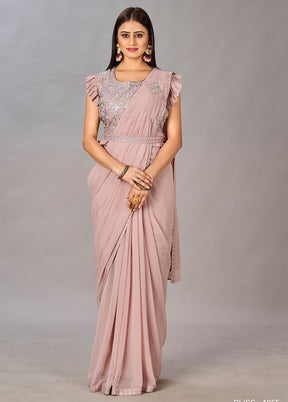 Light Pink Georgette Saree With Blouse Piece - Indian Silk House Agencies