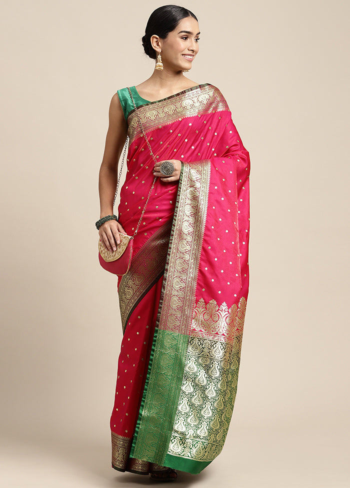 Pink Dupion Silk Saree With Blouse Piece - Indian Silk House Agencies