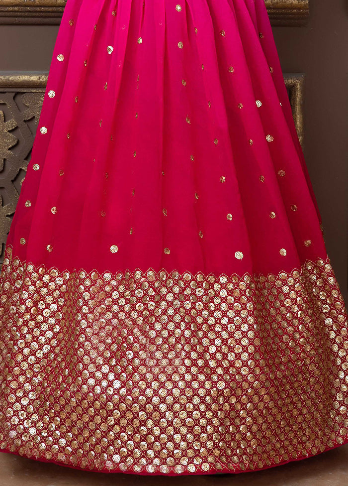 Pink Georgette Lehenga Set With Koti - Indian Silk House Agencies