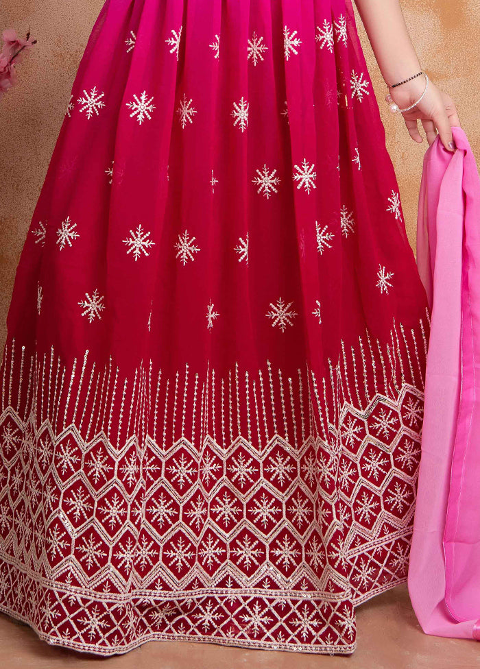 Pink Georgette Lehenga Set - Indian Silk House Agencies