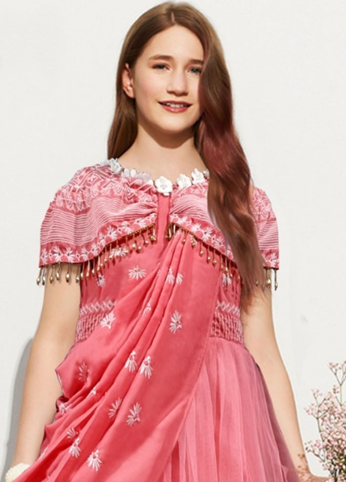 Pink Muslin With Soft Net Indian Dress - Indian Silk House Agencies