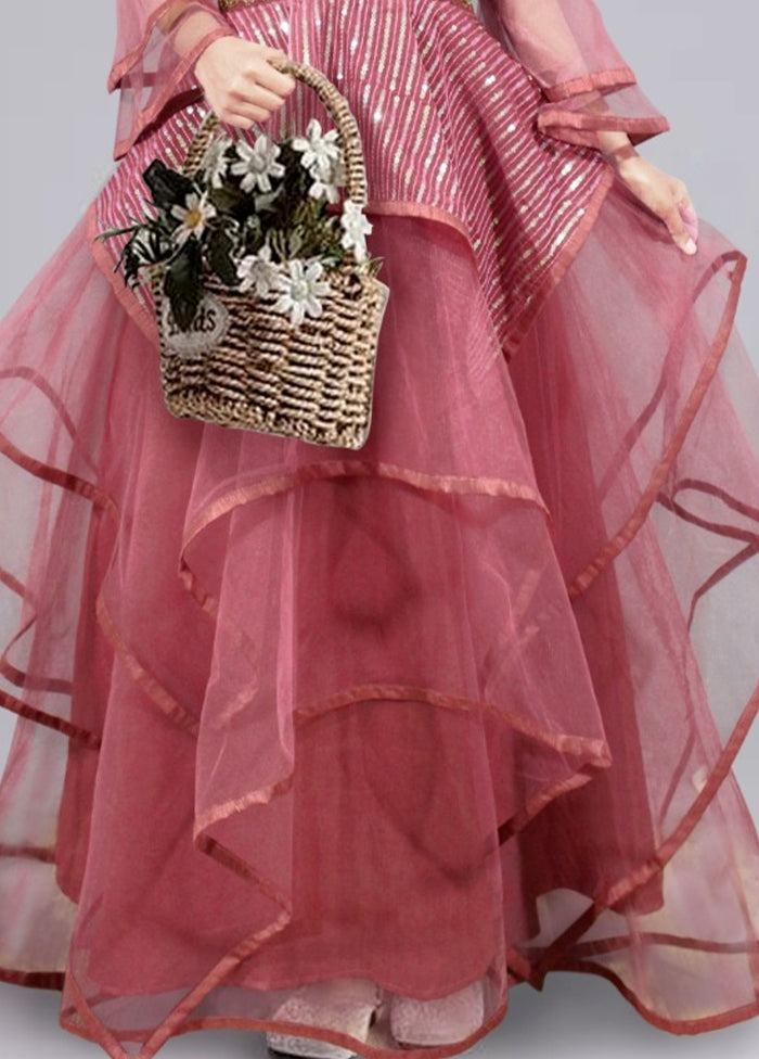 Pink Georgette Indian Dress - Indian Silk House Agencies