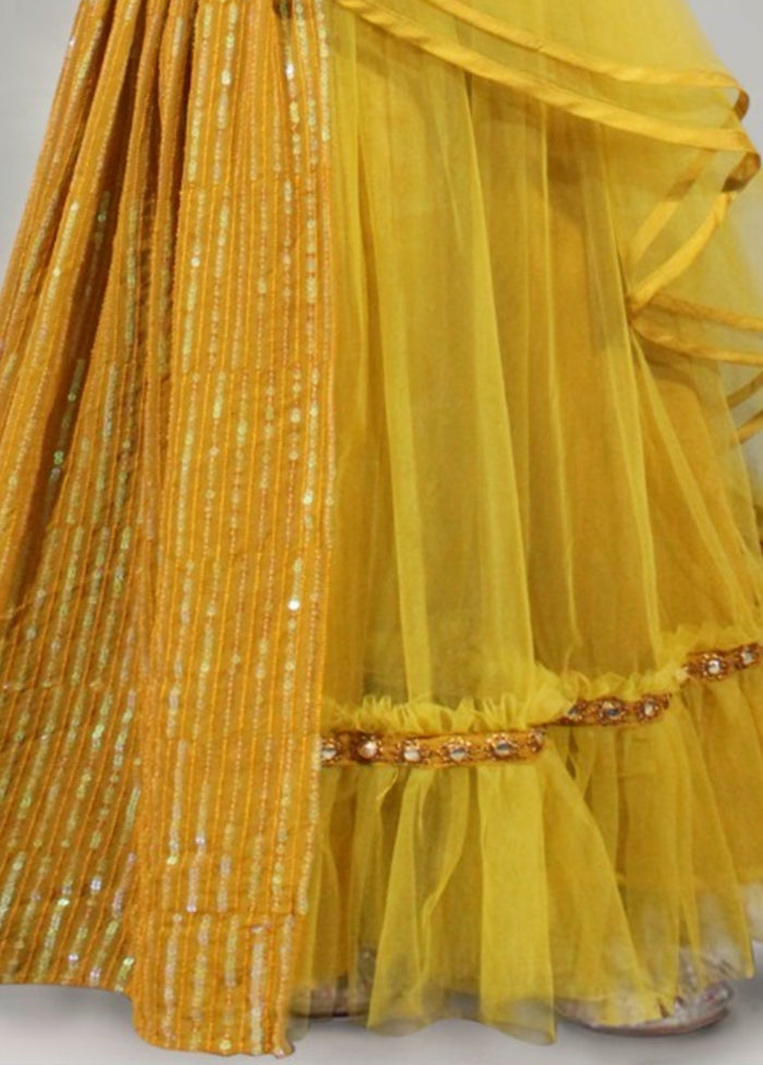 Yellow Georgette Indian Dress - Indian Silk House Agencies