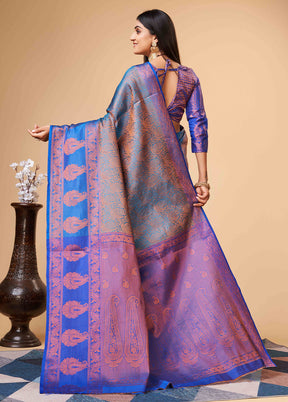 Firoza Dupion Silk Saree With Blouse Piece - Indian Silk House Agencies