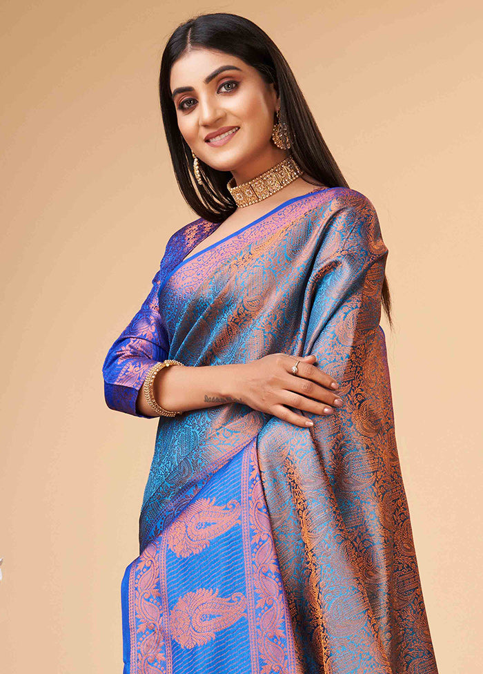 Firoza Dupion Silk Saree With Blouse Piece - Indian Silk House Agencies