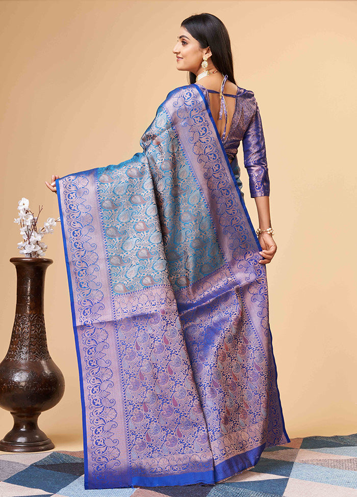 Firoza Dupion Silk Saree With Blouse Piece - Indian Silk House Agencies