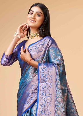 Firoza Dupion Silk Saree With Blouse Piece - Indian Silk House Agencies