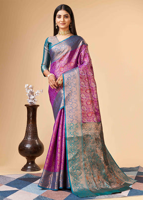 Wine Dupion Silk Saree With Blouse Piece - Indian Silk House Agencies