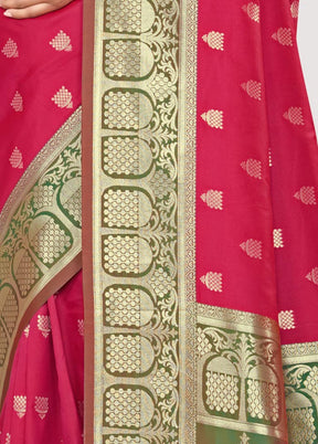 Pink Spun Silk Saree With Blouse Piece - Indian Silk House Agencies