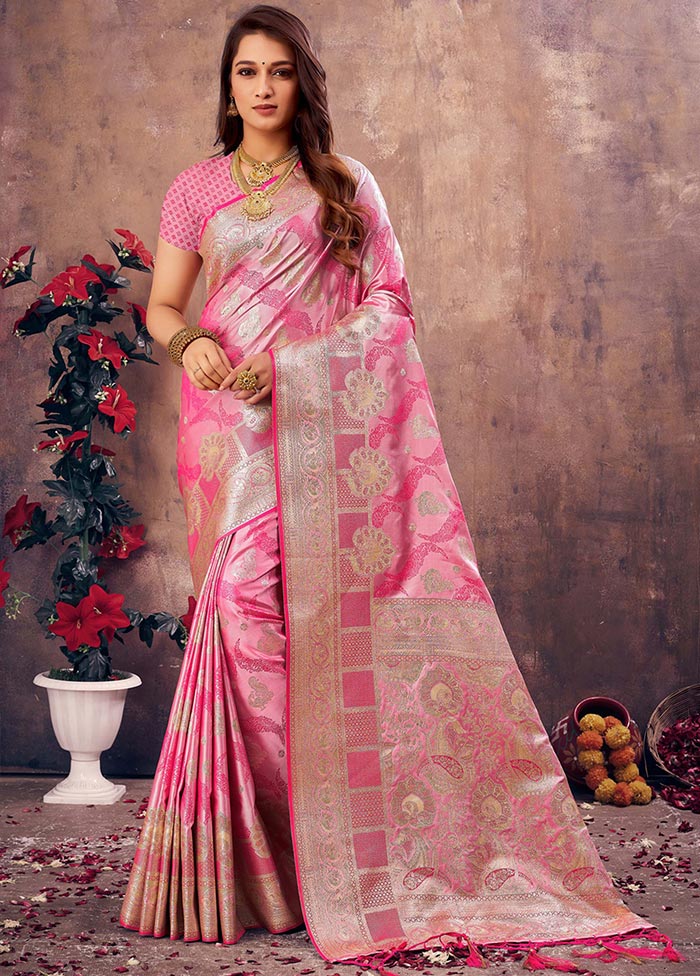 Magenta South Silk Saree With Blouse Piece - Indian Silk House Agencies