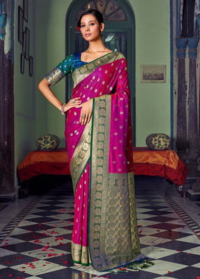 Purple Spun Silk Saree With Blouse Piece - Indian Silk House Agencies