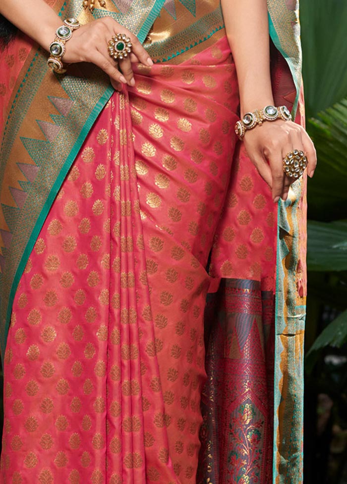 Pink Spun Silk Saree With Blouse Piece - Indian Silk House Agencies