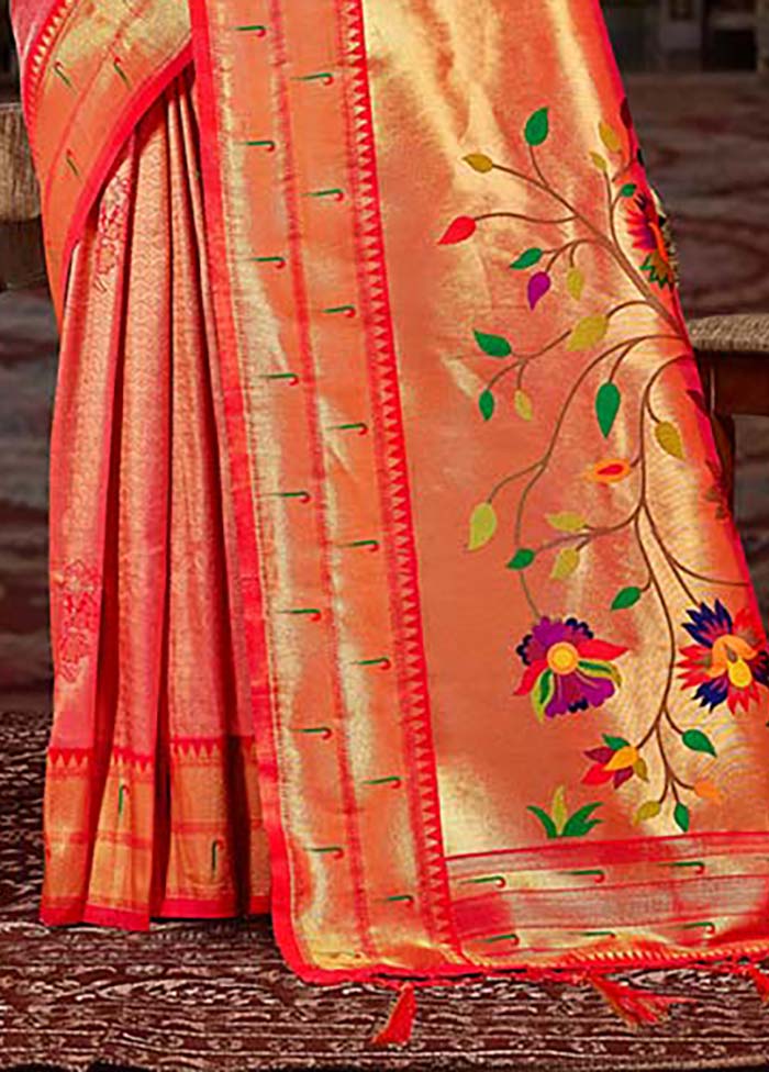 Pink Spun Silk Saree With Blouse Piece - Indian Silk House Agencies