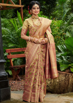 Pink South Silk Saree With Blouse Piece - Indian Silk House Agencies