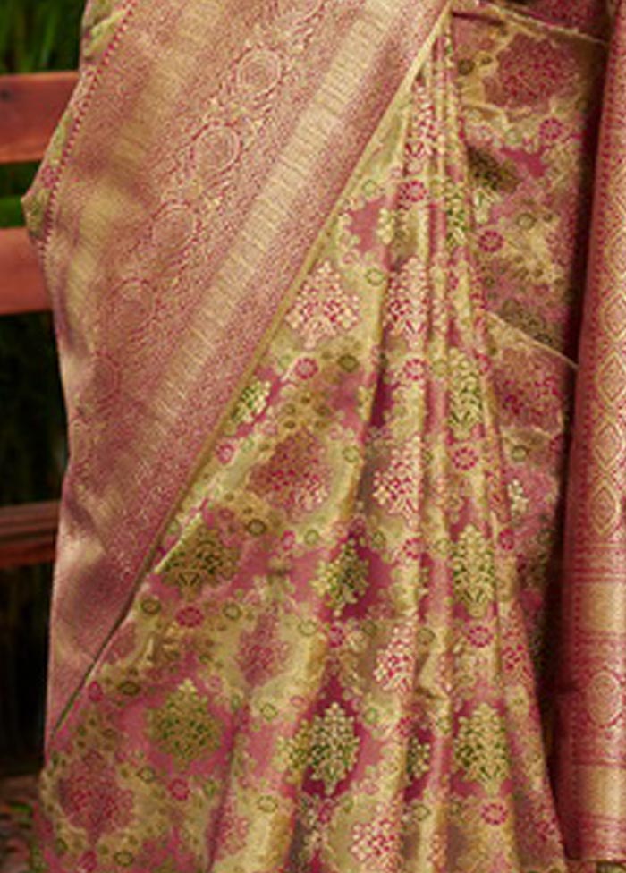 Pink South Silk Saree With Blouse Piece - Indian Silk House Agencies