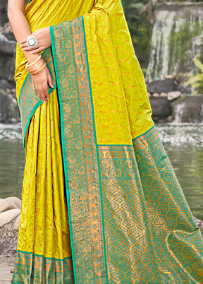 Lemon Dupion Silk Saree With Blouse Piece - Indian Silk House Agencies