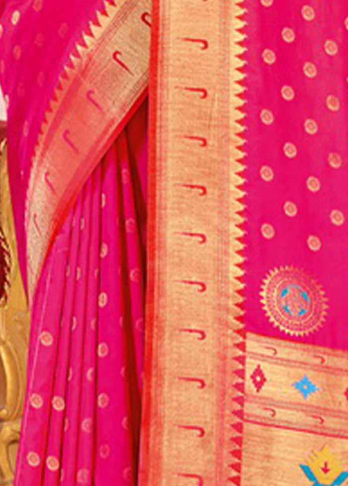 Pink Spun Silk Saree With Blouse Piece - Indian Silk House Agencies