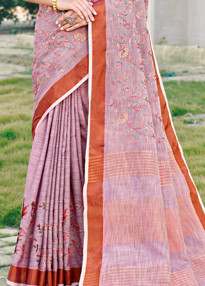 Purple Silk Saree With Blouse Piece - Indian Silk House Agencies