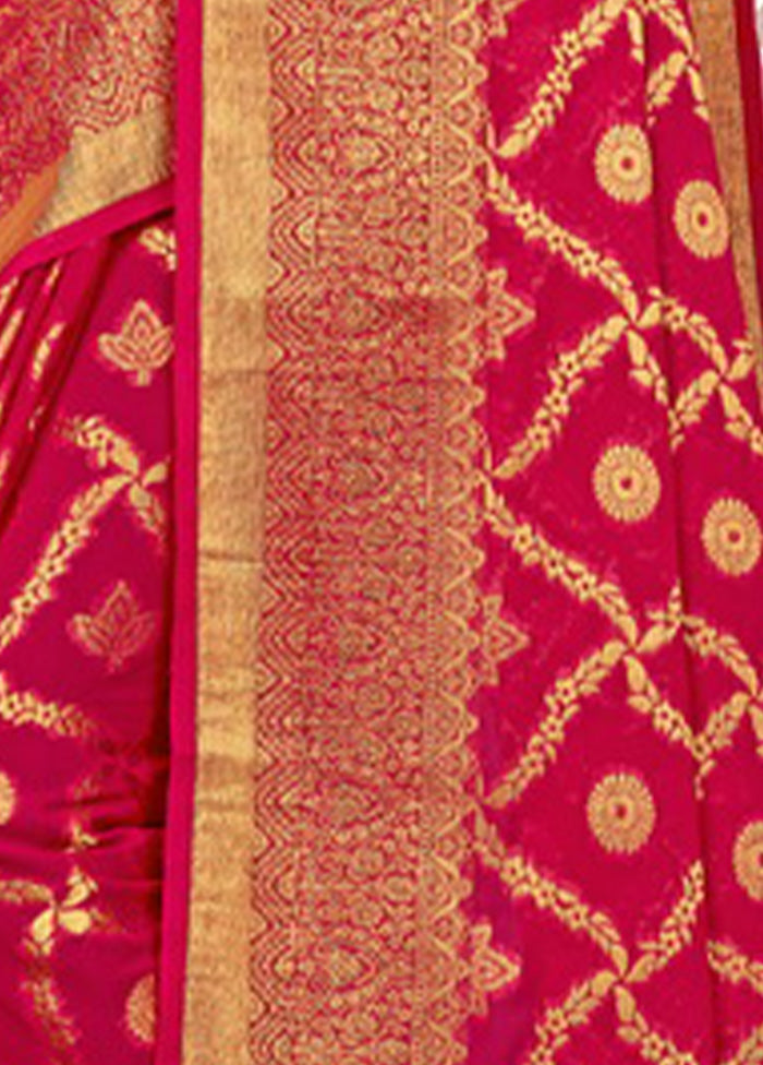 Magenta Spun Silk Saree With Blouse Piece - Indian Silk House Agencies